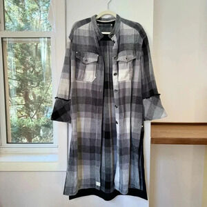 New Free People Ashima Chenille Duster Long Jacket Plaid We The Free